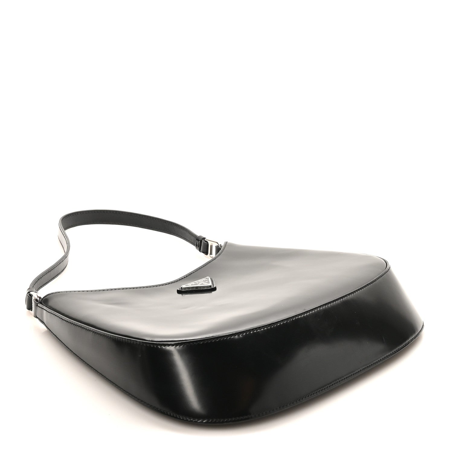 Prada Spazzolato Cleo Shoulder Bag Black 4 of 9