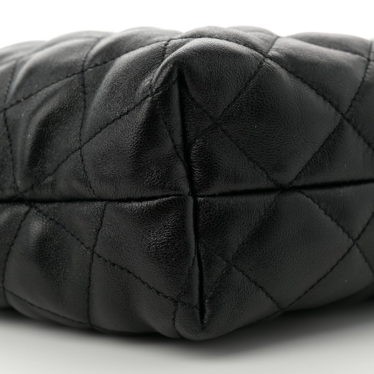 Lambskin Quilted Maxi Icare Shopping Tote Black