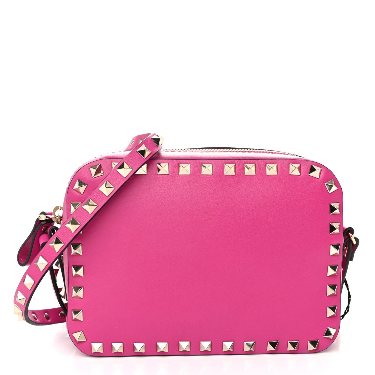 Valentino Garavani Calfskin Rockstud Camera Crossbody Bag Deep Fuxia 1 of 10