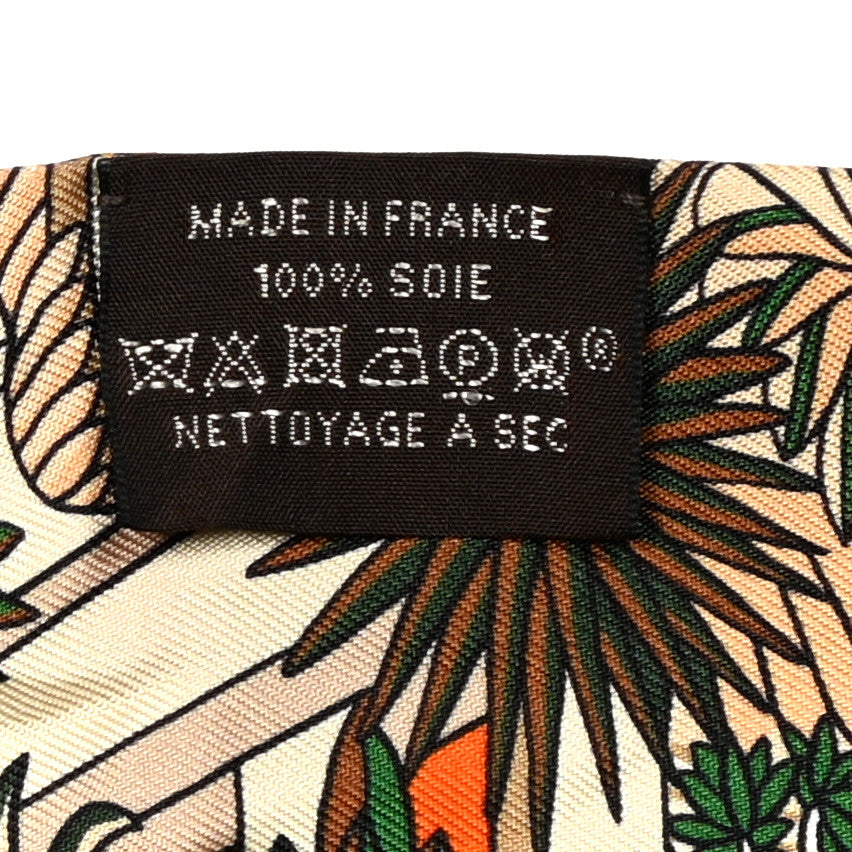 Hermes Silk Animapolis Plumetis Twilly Ocre Vert Orange 4 of 4