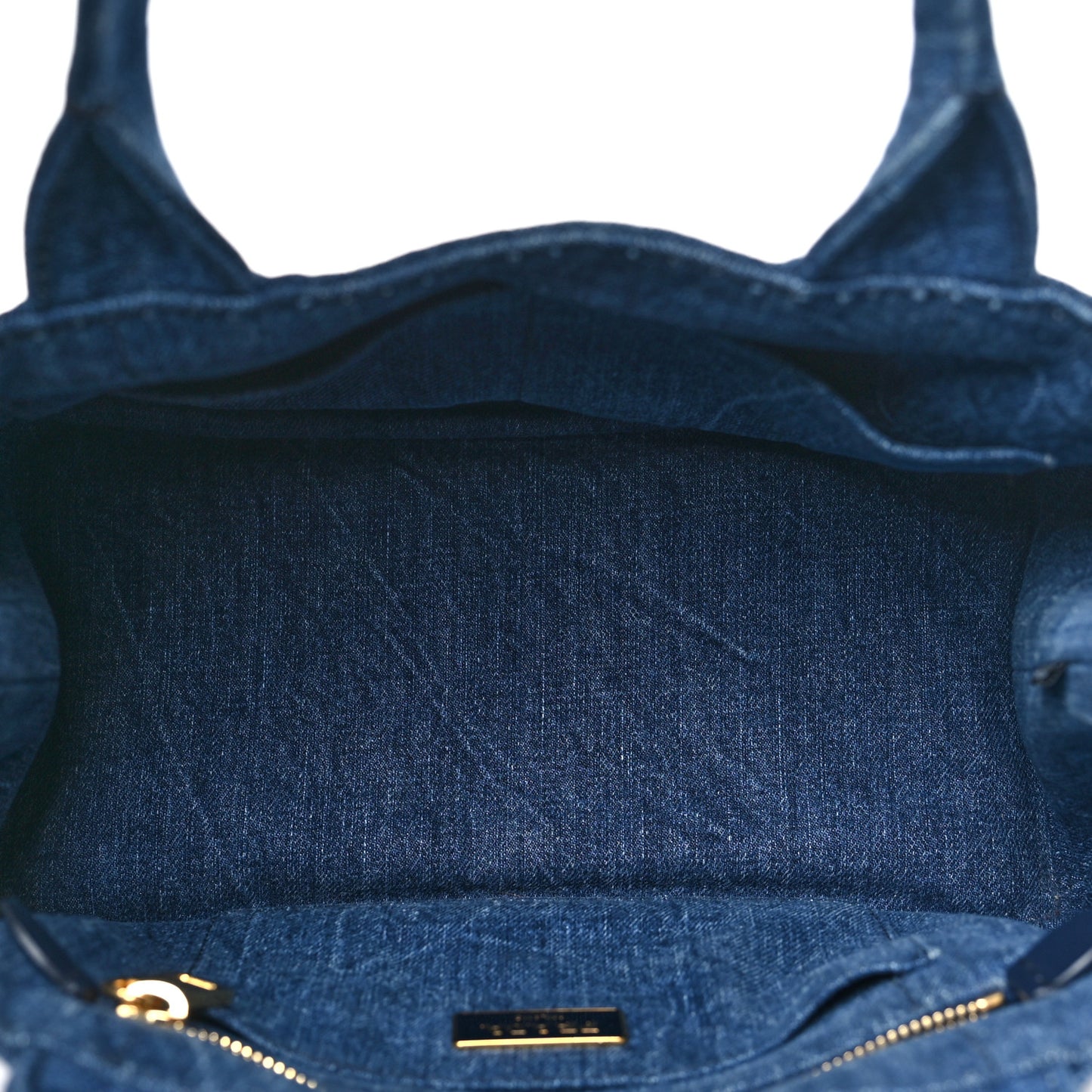 Denim Small Logo Tote Bleu