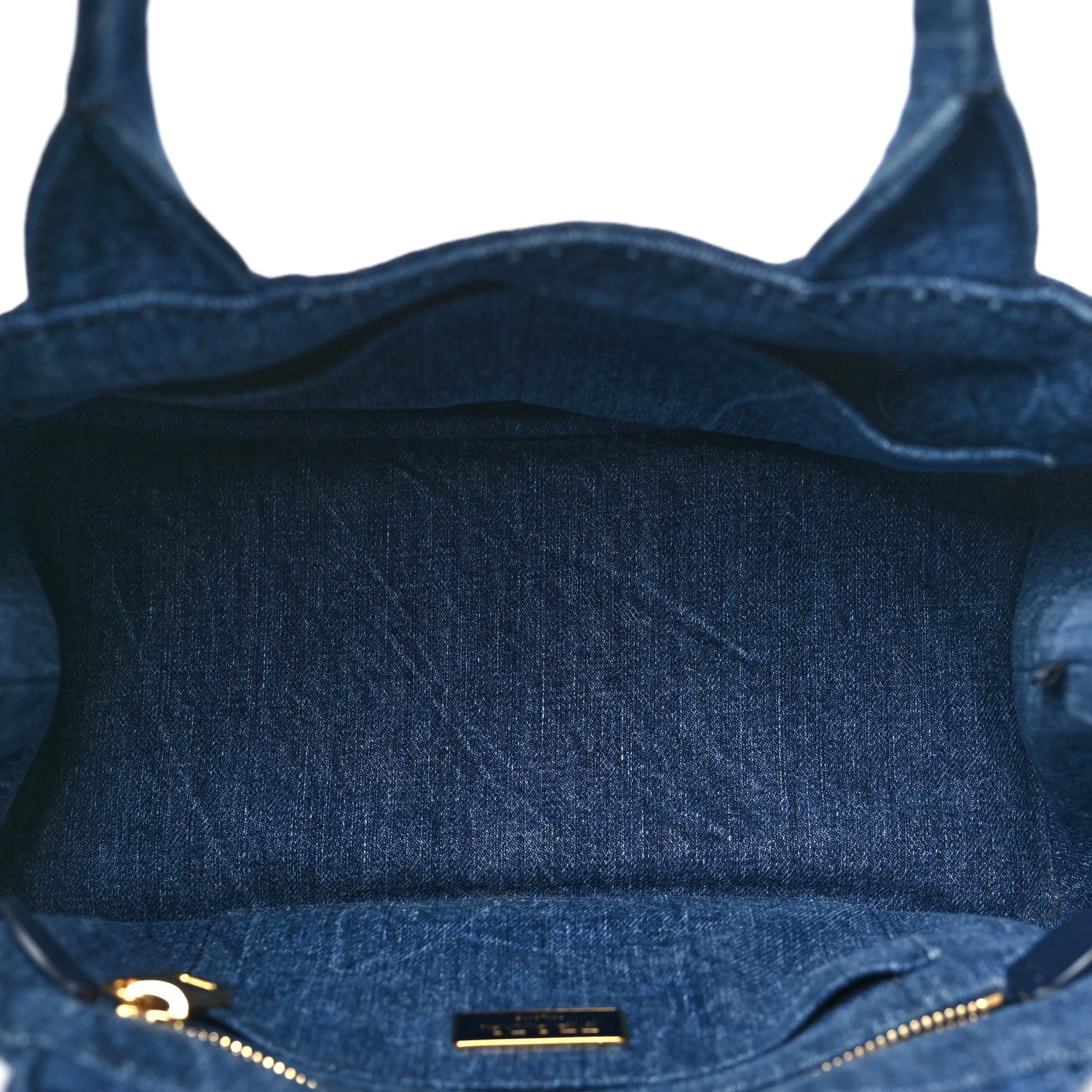 Prada Denim Small Logo Tote Bleu 5 of 9
