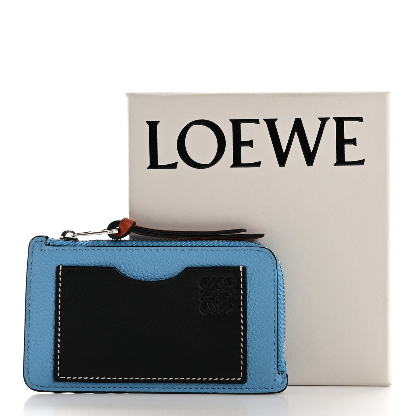 Soft Grained Calfskin Coin Card Holder Sky Blue