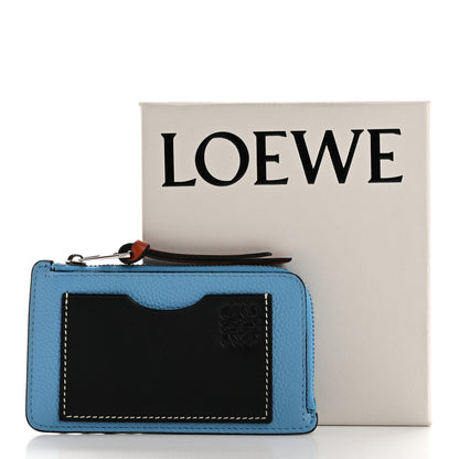 Loewe Soft Grained Calfskin Coin Card Holder Sky Blue 9 of 9