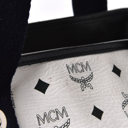 MCM Visetos Tote White Black 13 of 16