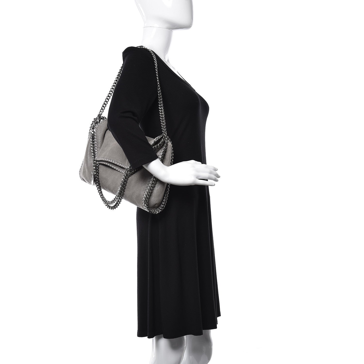 Stella McCartney Shaggy Deer Falabella Fold Over Tote Grey 2 of 12