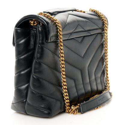 Saint Laurent Calfskin Y Quilted Monogram Small Loulou Chain Satchel Black 3 of 11
