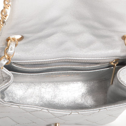 Chanel Metallic Lambskin Quilted Mini Square Flap Silver 5 of 8