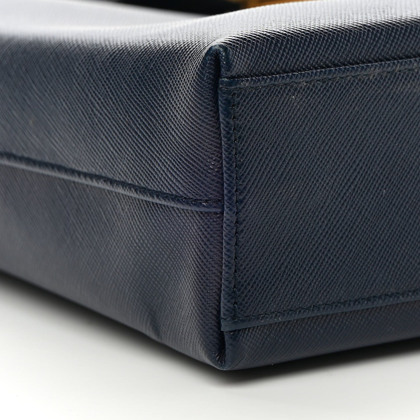 Hammered Calfskin Trifolio Shoulder Bag Navy