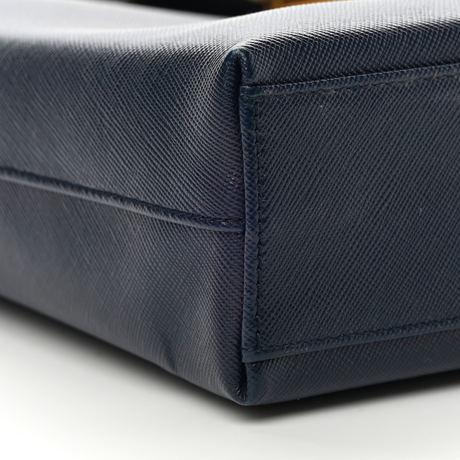 Salvatore Ferragamo Hammered Calfskin Trifolio Shoulder Bag Navy 8 of 11