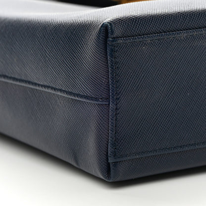 Salvatore Ferragamo Hammered Calfskin Trifolio Shoulder Bag Navy 8 of 11