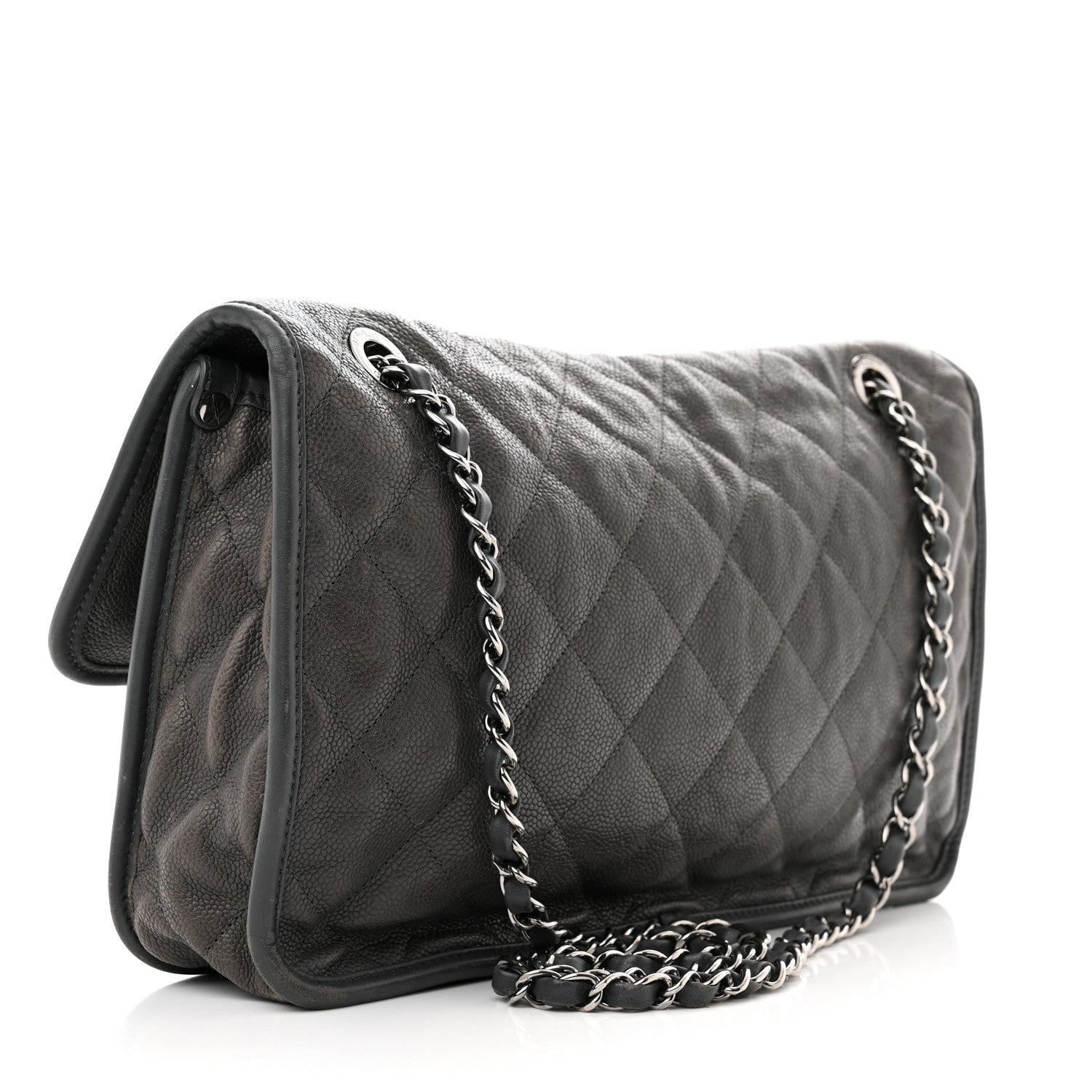 Chanel Caviar Quilted Large French Riviera Flap Dark Grey 3 of 13