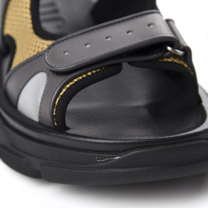 Gucci X SEGA Nappa Mesh Mens Aguru Sandals 9 Loess Black 10 of 12