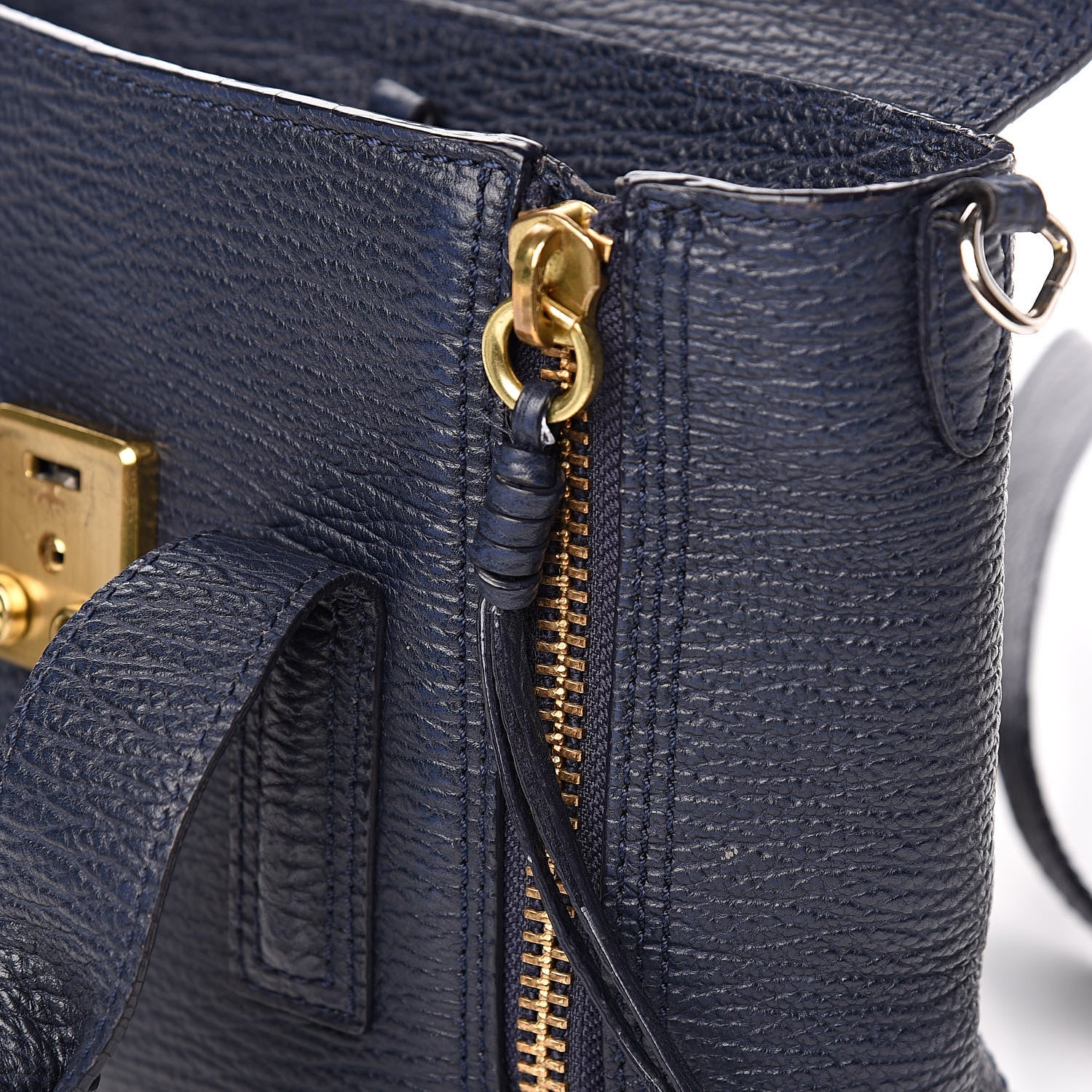 3.1 Phillip Lim 3.1 Textured Calfskin Mini Pashli Satchel Ink 15 of 16