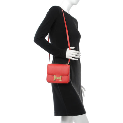 Hermes Epsom Horseshoe Constance 18 Rouge Tomate Etoupe 2 of 16