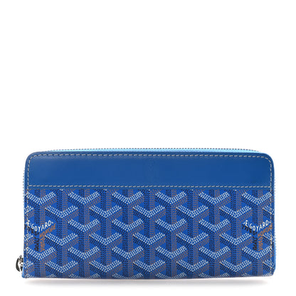 Goyard Goyardine Matignon Zip Around GM Wallet Sky Blue 1 of 7