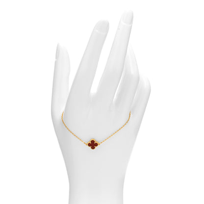 Van Cleef & Arpels 18K Rose Gold Carnelian Sweet Alhambra Bracelet 2 of 4