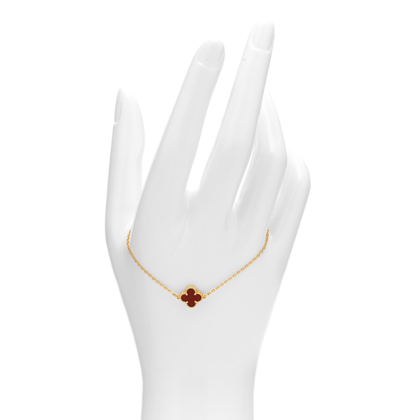 18K Rose Gold Carnelian Sweet Alhambra Bracelet