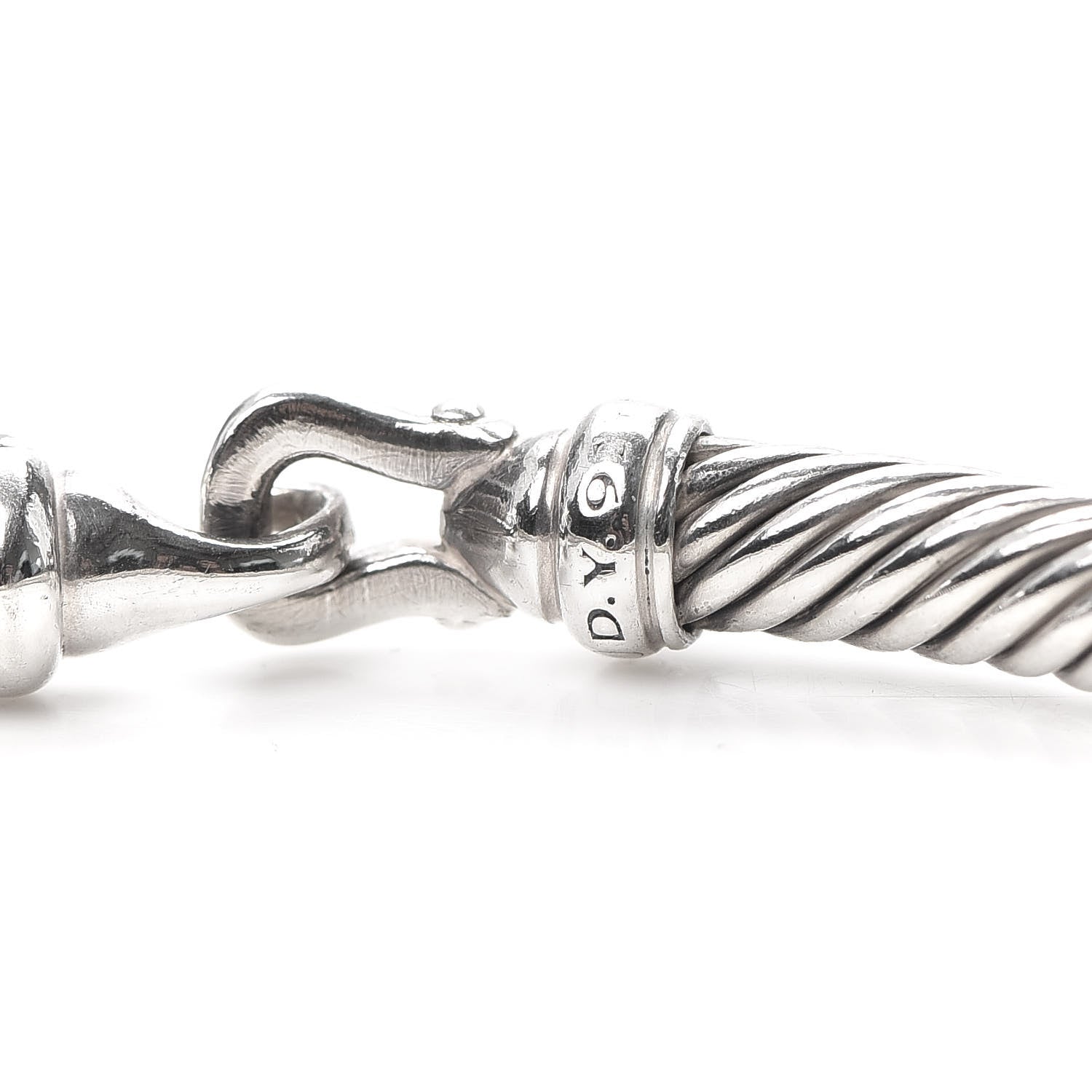 David Yurman Sterling Silver Diamond 5mm Cable Buckle Bracelet 4 of 4