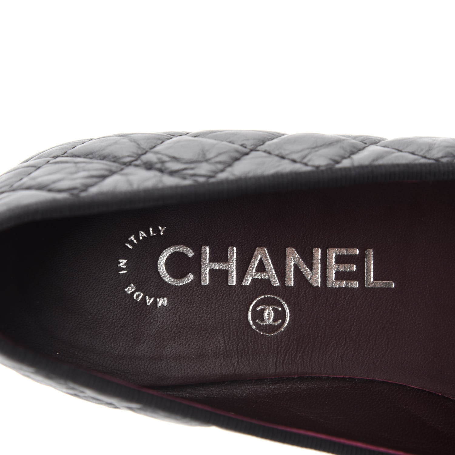Chanel Aged Calfskin Quilted Cap Toe Ballerina Flats 37 Black 9 of 11