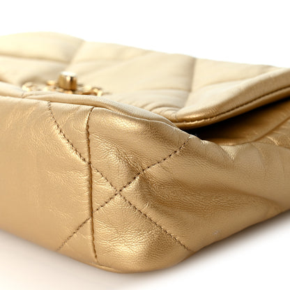 Chanel Metallic Goatskin Quilted Medium Chanel 19 Flap Gold 10 of 10