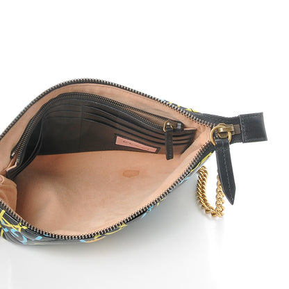 Gucci Calfskin Matelasse Printed Mini GucciGhost GG Marmont Chain Bag Black New Acquamarine 5 of 10
