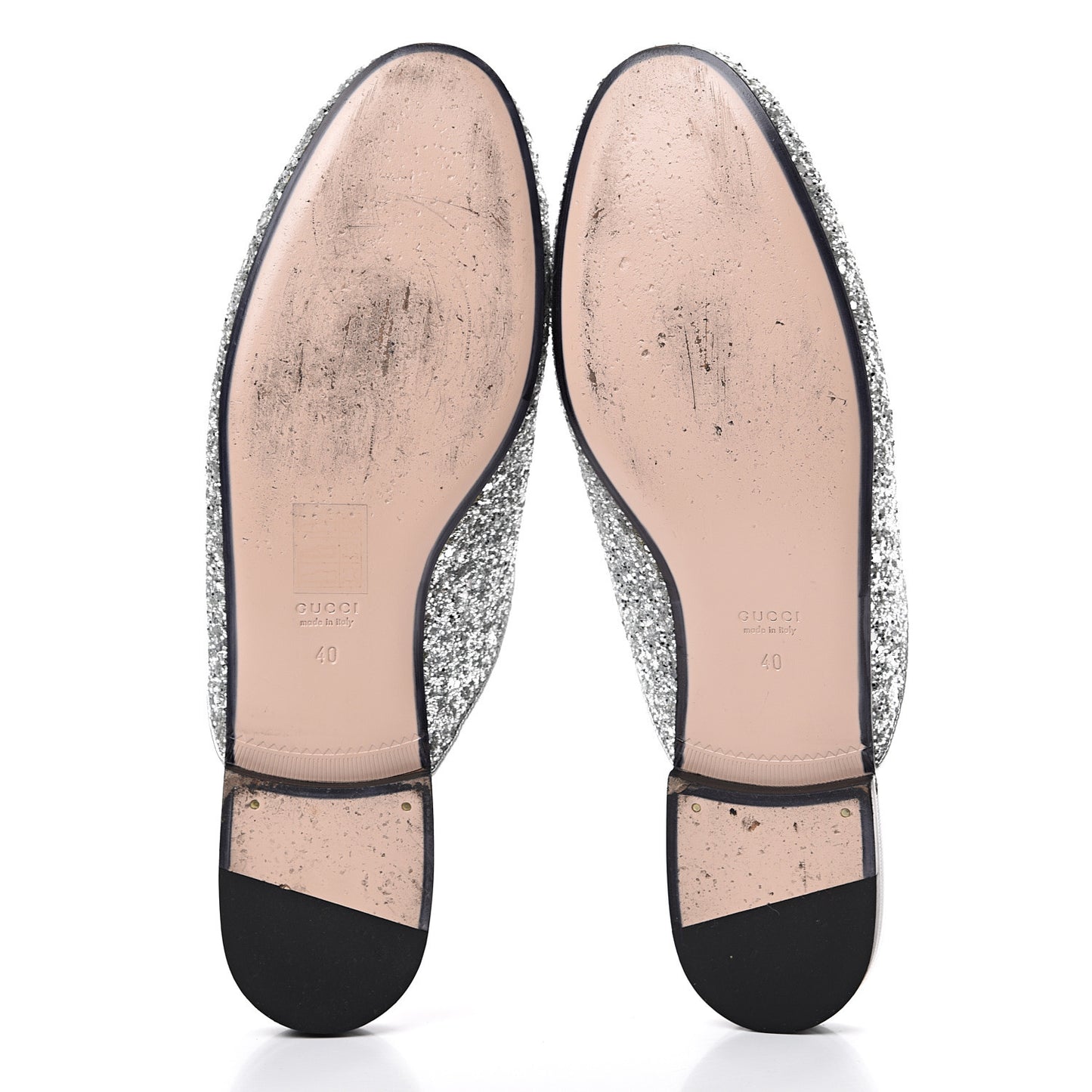 Glitter Womens Princetown Slippers 40 Silver