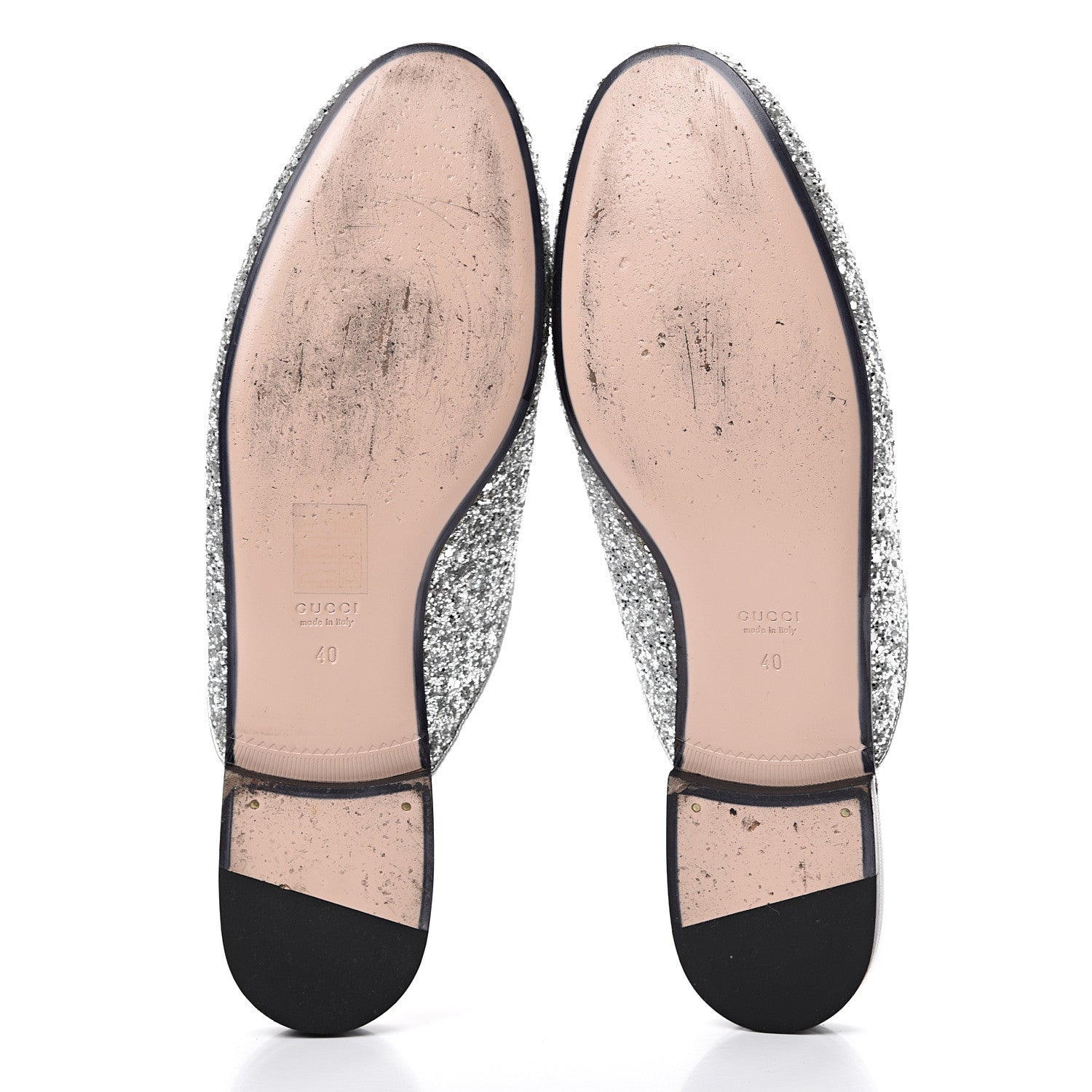 Gucci Glitter Womens Princetown Slippers 40 Silver 5 of 12