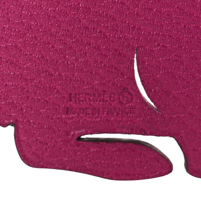 Hermes Togo Chevre Mysore Petit H Rabbit Bag Charm Rose Azalee Anemone 3 of 4