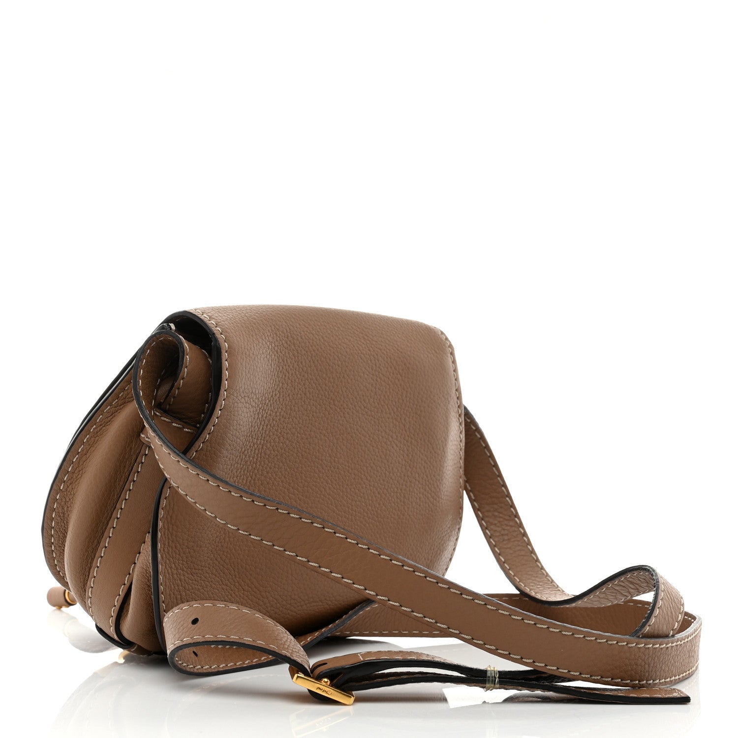 Chloe Calfskin Mini Marcie Round Crossbody Bag Nut 3 of 11