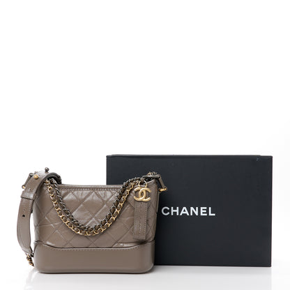 Chanel Aged Calfskin Quilted Small Gabrielle Hobo Grey 11 of 11
