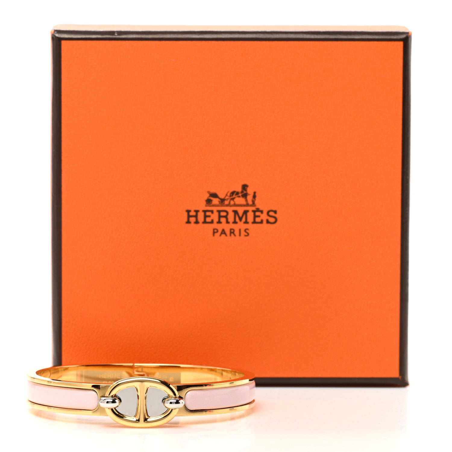 Hermes Enamel Mini Clic Chaine d'Ancre Bracelet PM Rose Candeur 3 of 5