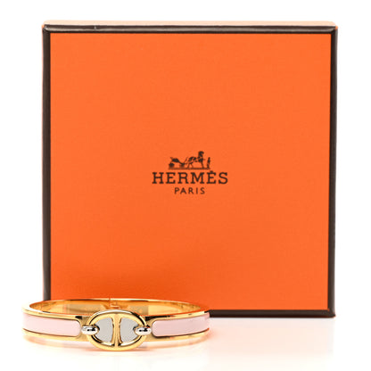 Hermes Enamel Mini Clic Chaine d'Ancre Bracelet PM Rose Candeur 3 of 5