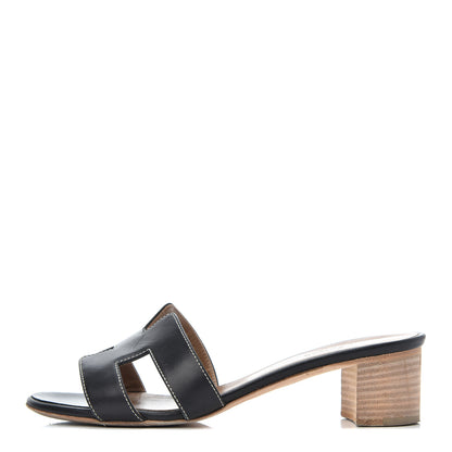 Hermes Calfskin Oasis Sandals 36 Black 1 of 18
