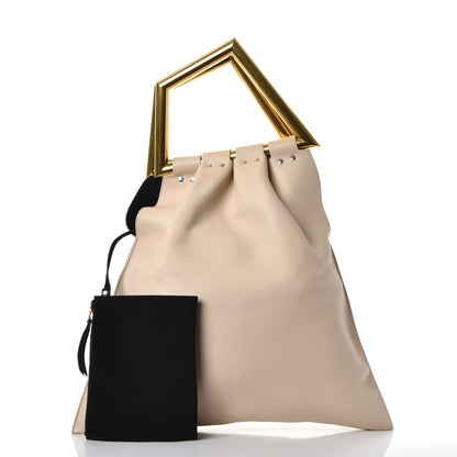 Celine Calfskin Triangle Open Sac Cream 4 of 14