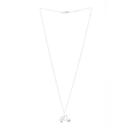 Roberto Coin 18K White Yellow Gold Diamond Scooter Pendant Necklace 3 of 6