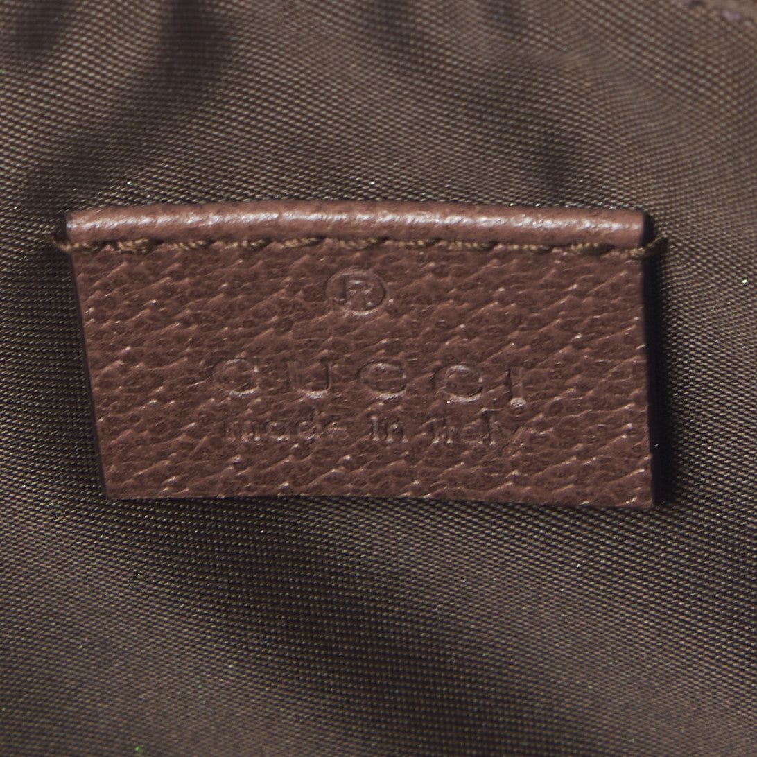 Gucci GG Supreme Monogram Textured Calfskin Web Medium Ophidia Cosmetic Case Beige Ebony New Acero 8 of 9