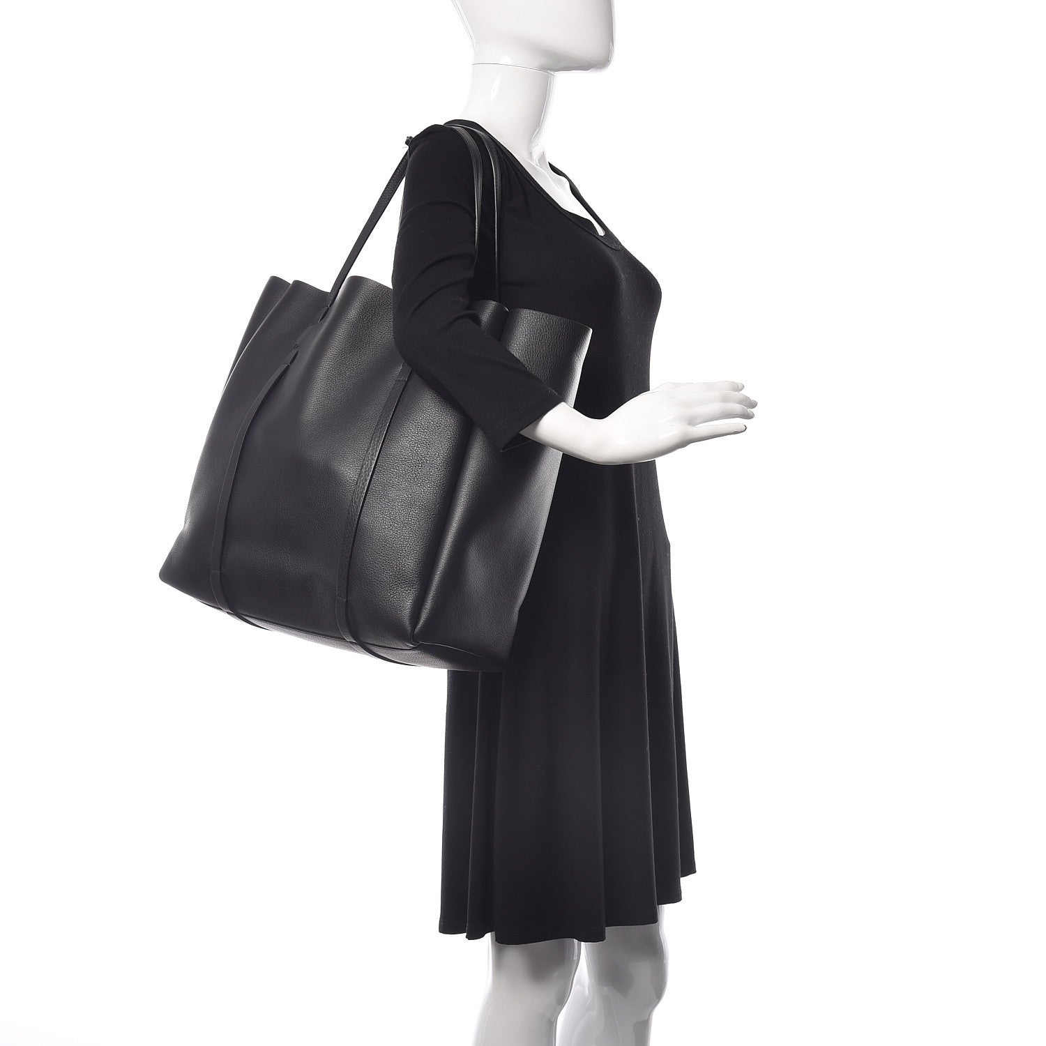 Balenciaga Veau Baltimore Double Sided Medium Everyday Tote Black Purple 2 of 10