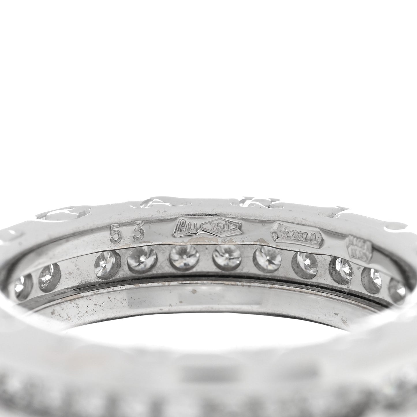 18K White Gold Diamond B.Zero1 One-Band Pave Ring 53/6.25