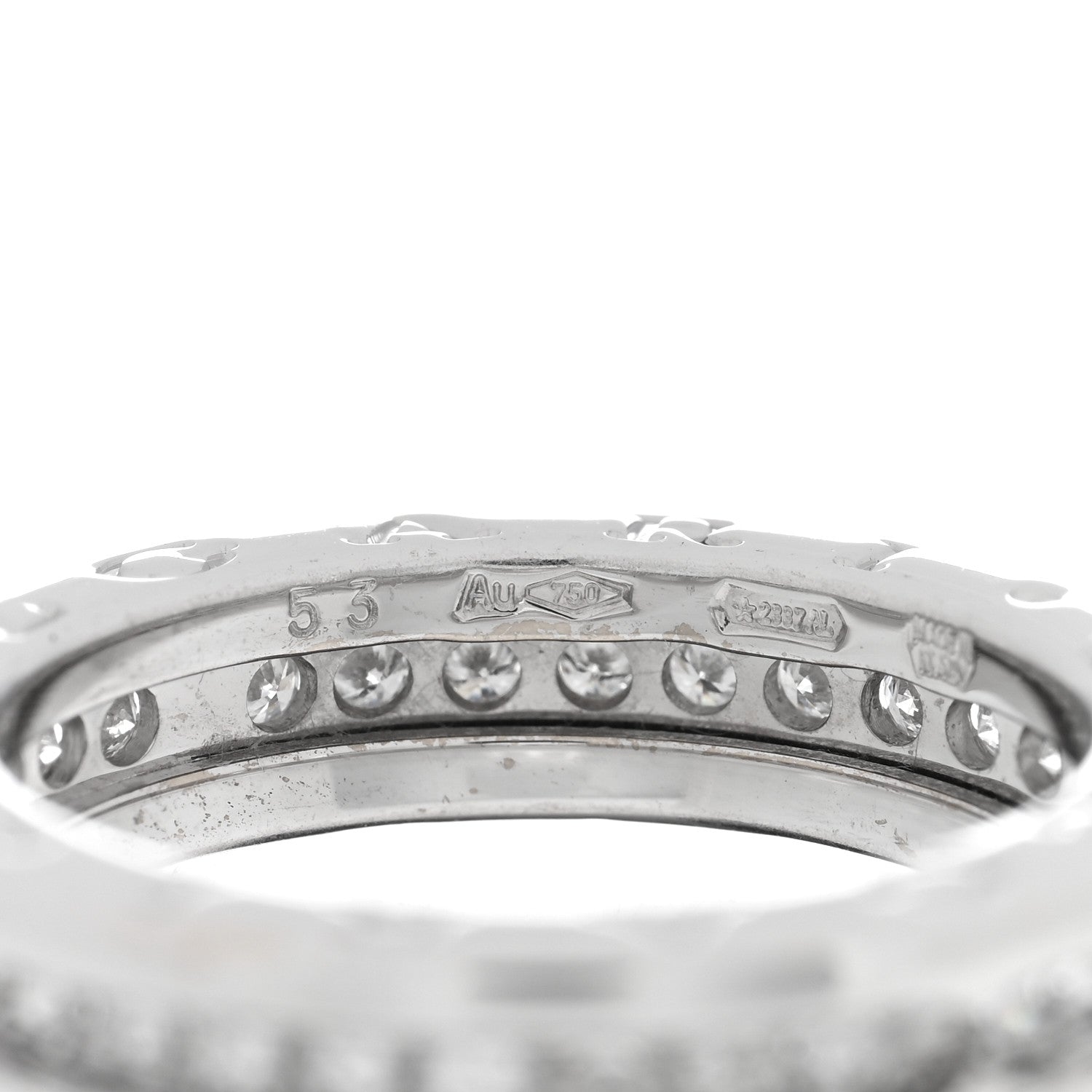Bulgari 18K White Gold Diamond B.Zero1 One-Band Pave Ring 53/6.25 4 of 4