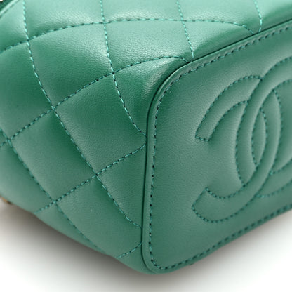 Chanel Lambskin Quilted Top Handle Mini Vanity Case With Chain Green 9 of 11