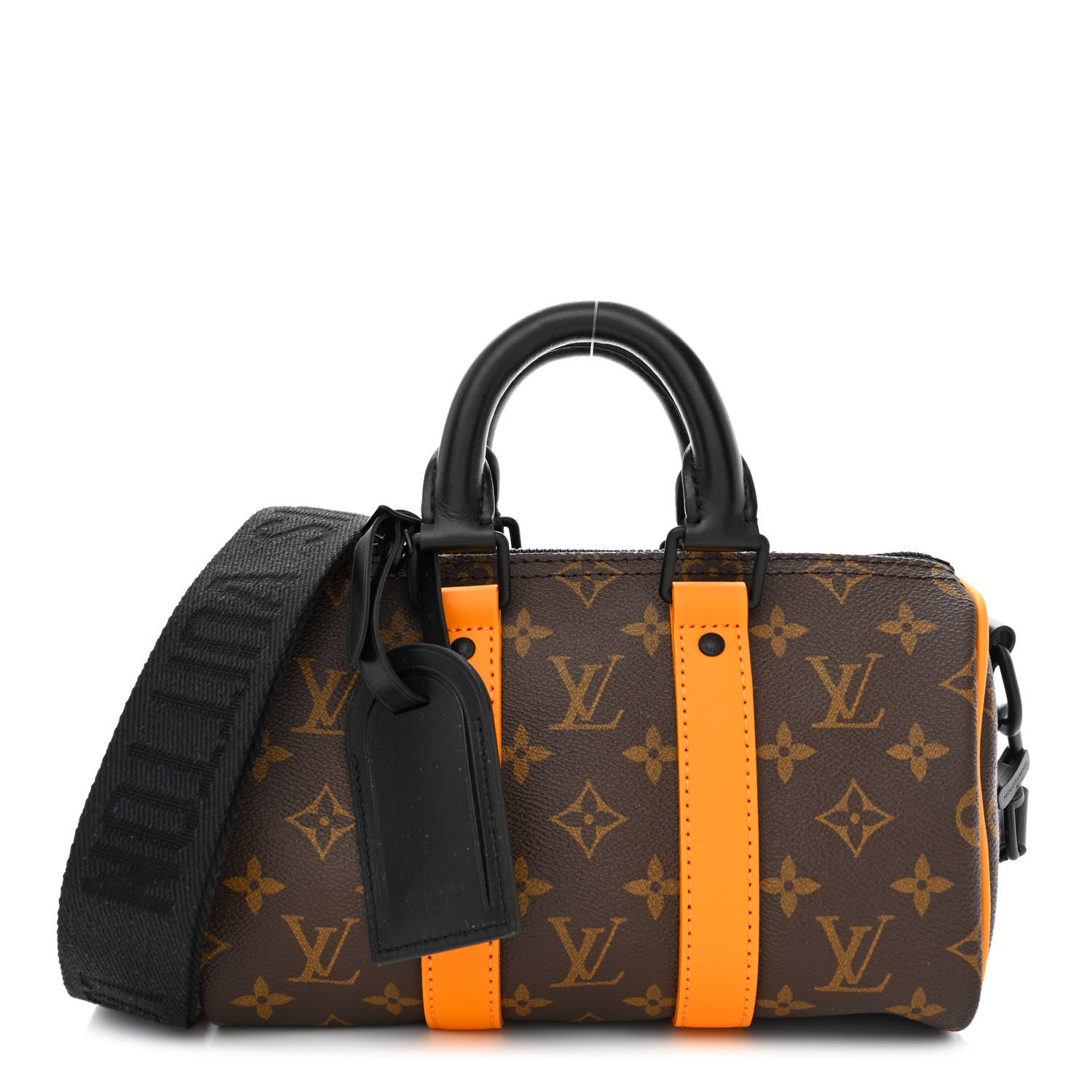 Louis Vuitton ケース オレンジ・ブラック Louis Vuitton Monogram Macassar Keepall Bandouliere 25 Radiant Sun