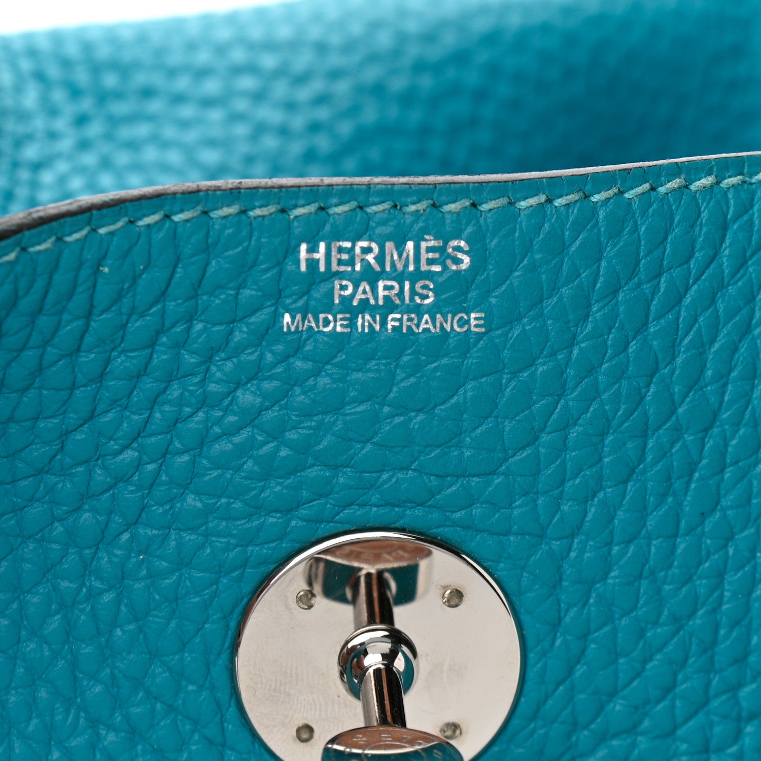Hermes Taurillon Clemence Lindy 34 Turquoise 6 of 14