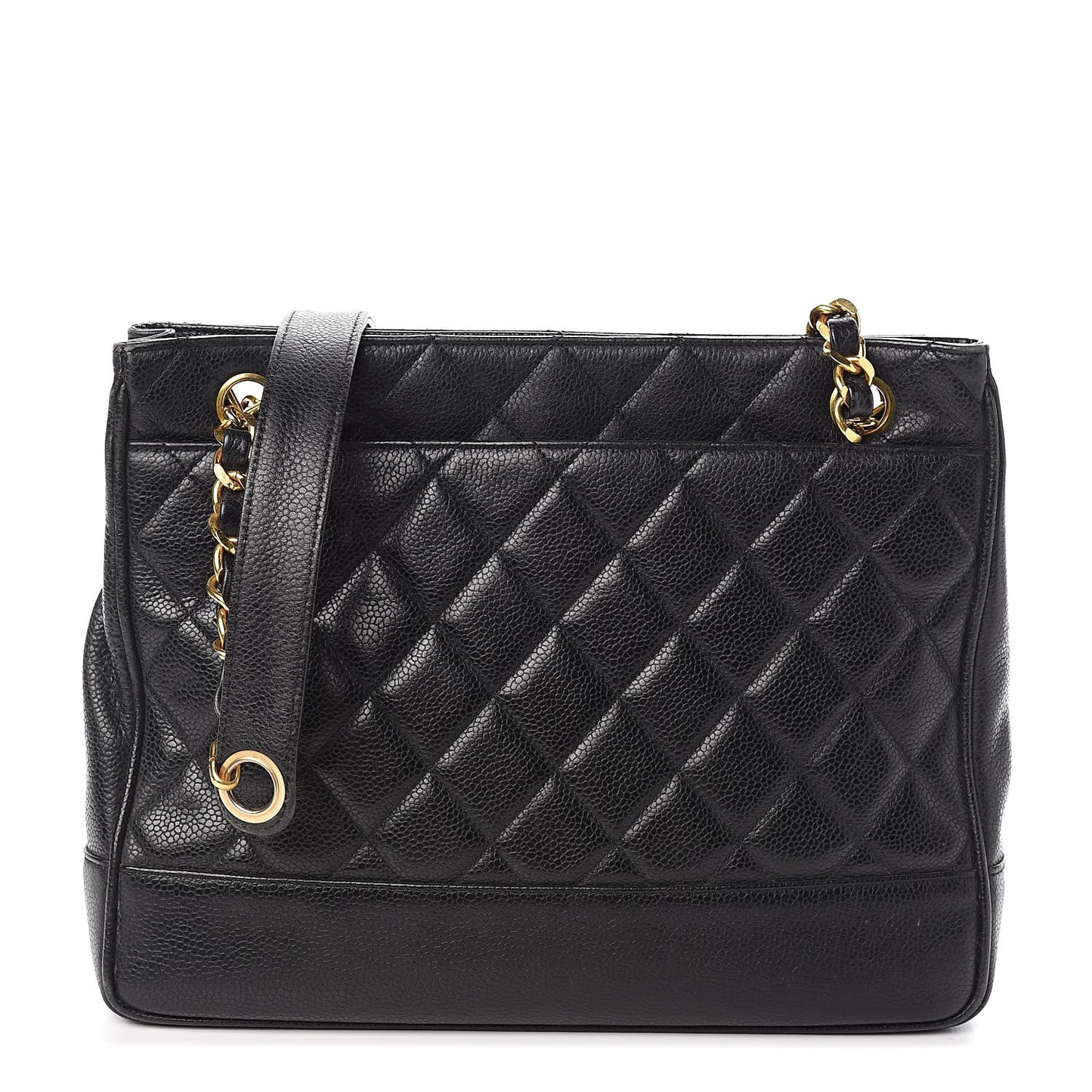 Caviar Quilted Shoulder Bag Black