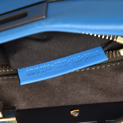 Fendi Vitello Seta Medium Peekaboo Iconic Satchel Blue Royal 8 of 8