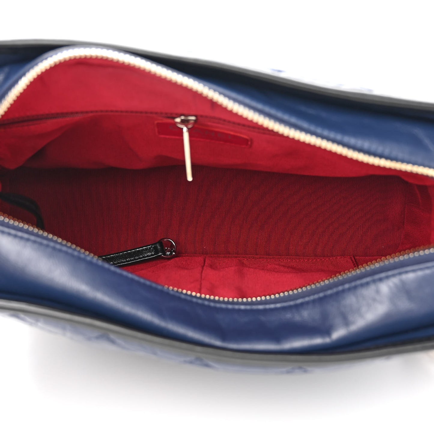 Aged Calfskin Quilted Medium Gabrielle Hobo Navy Black
