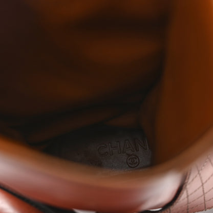 Chanel Calfskin Stitched CC Knee High Buckle Riding Boots 37.5 Brown 7 of 11