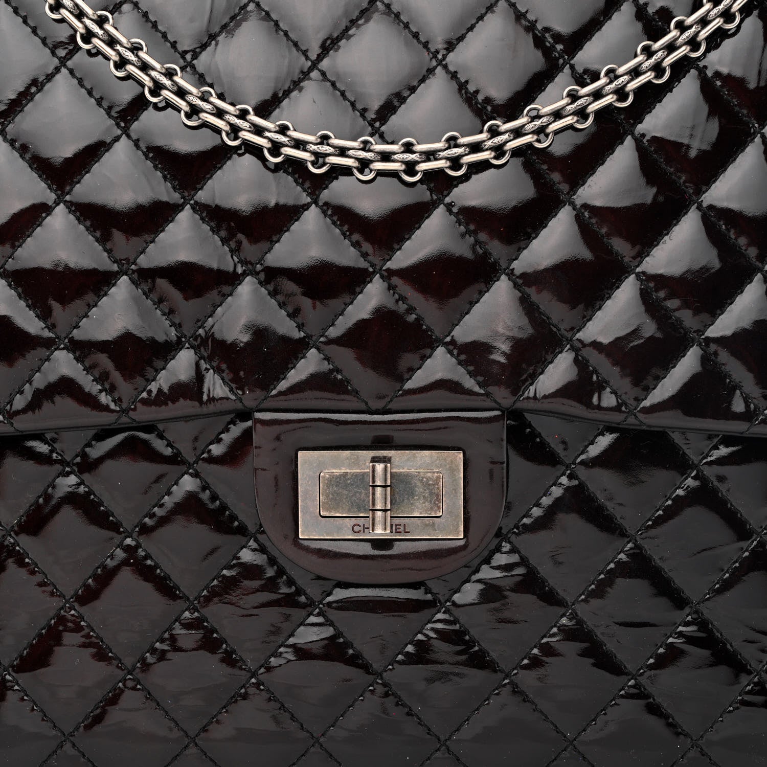 Chanel Patent Quilted Reissue XL Maxi Flap Black 8 of 10