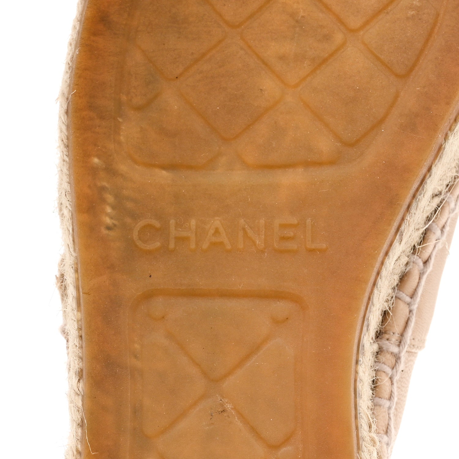Chanel Lambskin CC Espadrilles 35 Beige Black 10 of 10