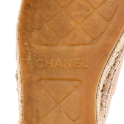 Chanel Lambskin CC Espadrilles 35 Beige Black 10 of 10